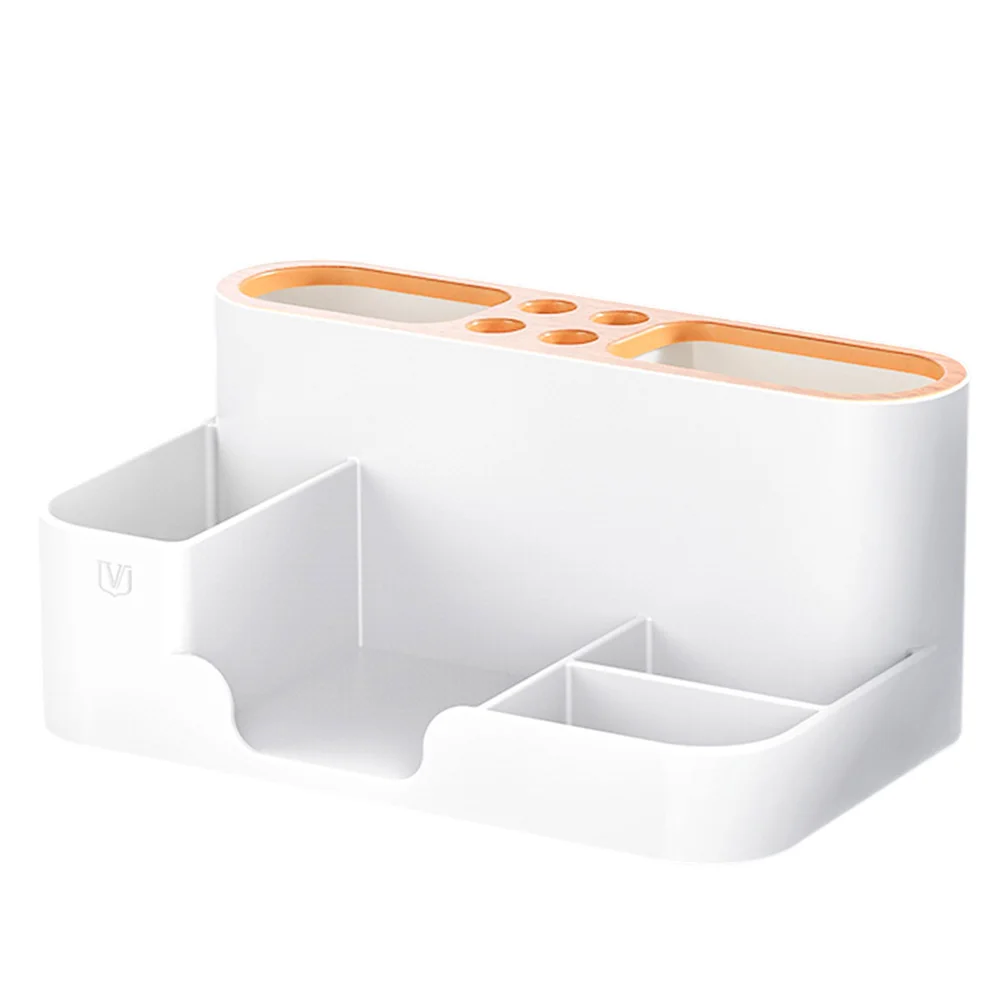 

Plastic Pens Holder Stationery Storage Box White Compact Desk ganizer Container Simple Design Avantgarde