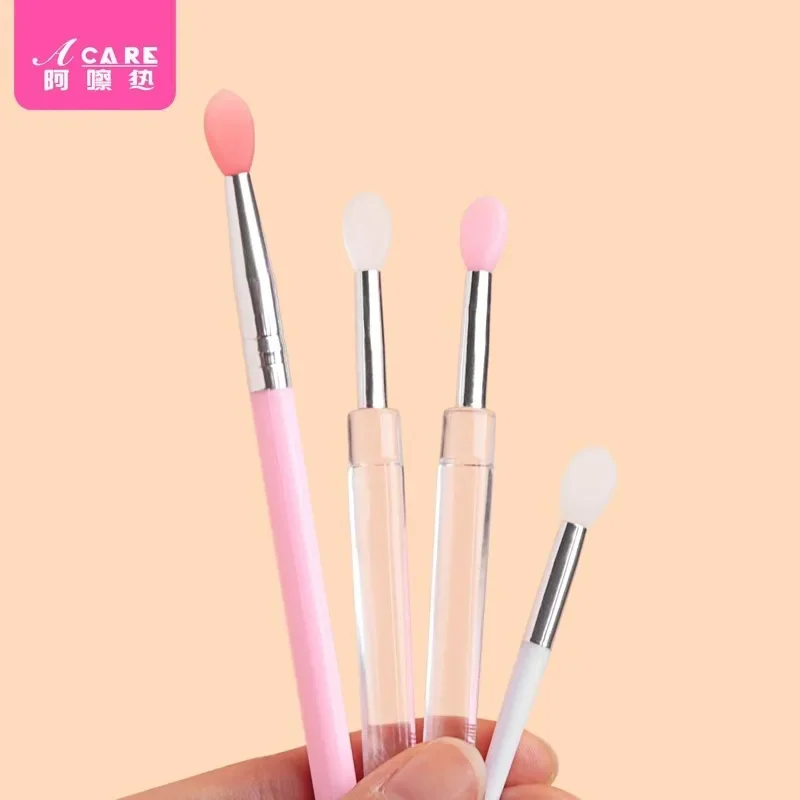 DX01/Lip brush/A1PQ2-Easy to Use Silicone Brush Makeup Brush Sequin Eyeshadow Brush with Lid Digging Portable Travel Eas