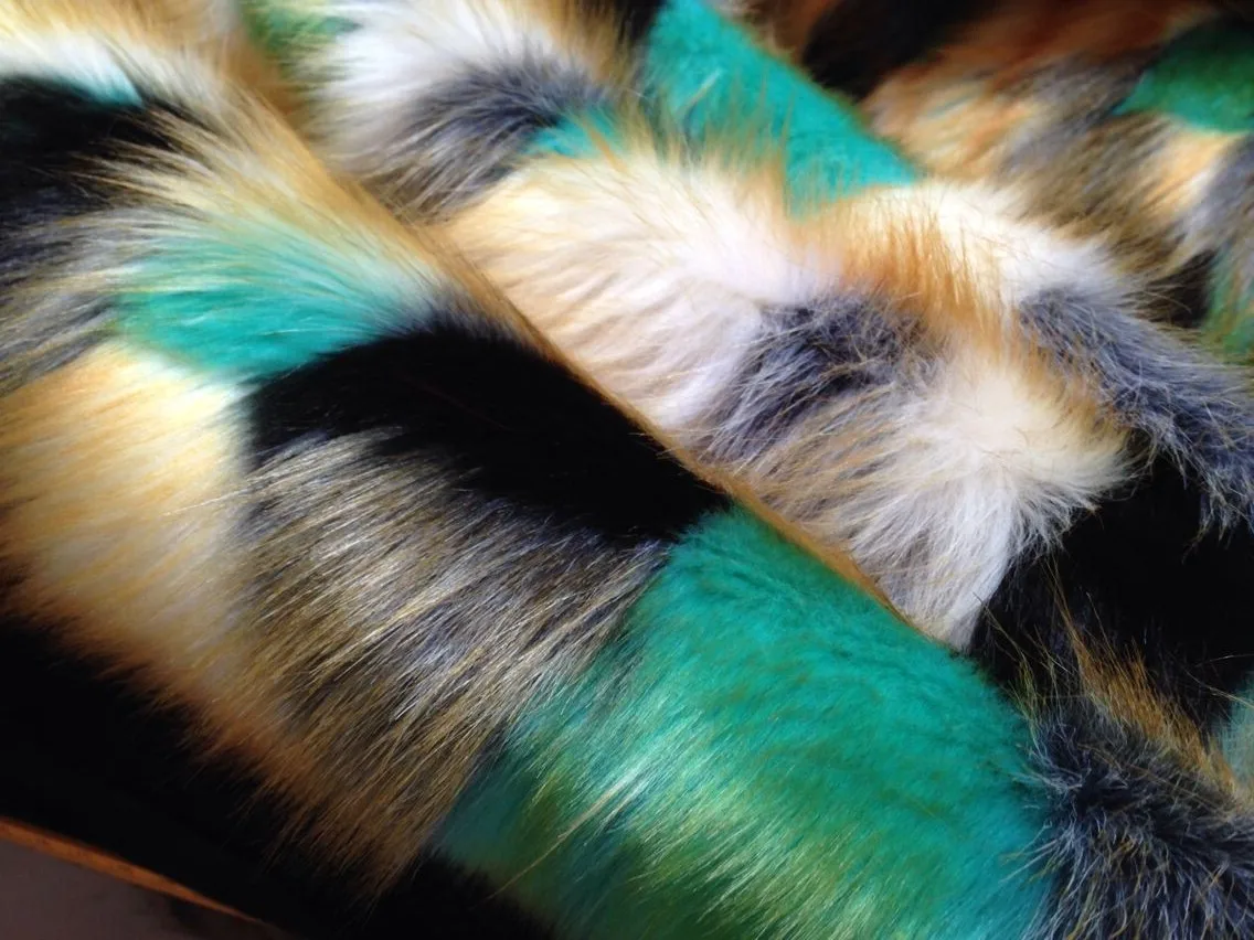 High-grade Jacquard fox fur,3-4cm pile colorful felt cloth,Plush carpet mats fabric,DIY handmade faux fur fabric,160cm*45cm/pcs