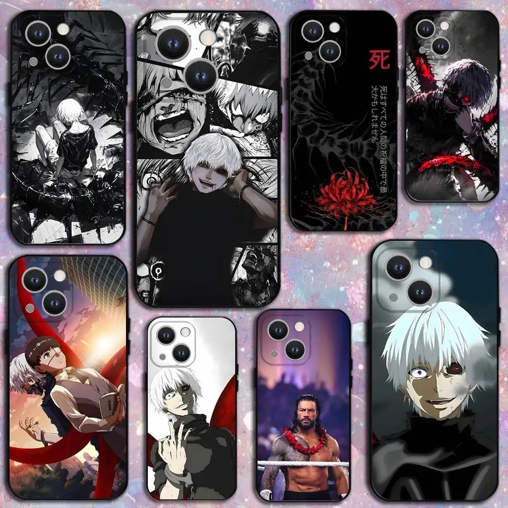 

Ken Kaneki Manga Phone Case For iPhone 16,15,14,13,12,11 Plus,Pro Max,XS,X,XR,SE,Mini,8,7,Soft Silicone Black Cover