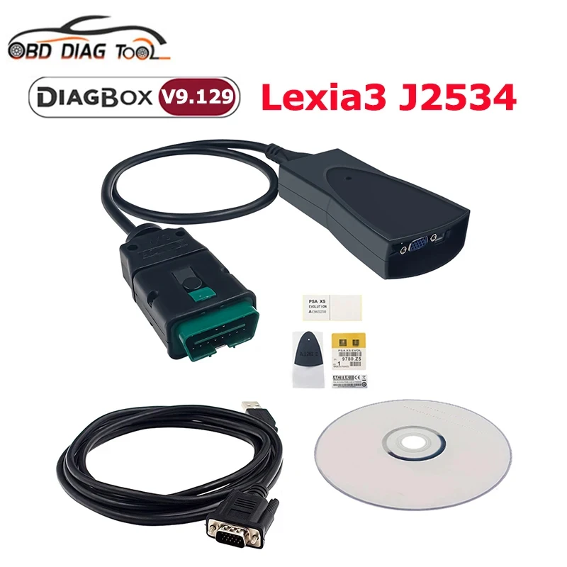 2024 Golden Lexia 3 j2534 PP2000 Diagbox V9.129 OBD2 Scanner Lexia3 For Citroen/Peugeot Replace Full Chip Lexia Diagnostic Cable