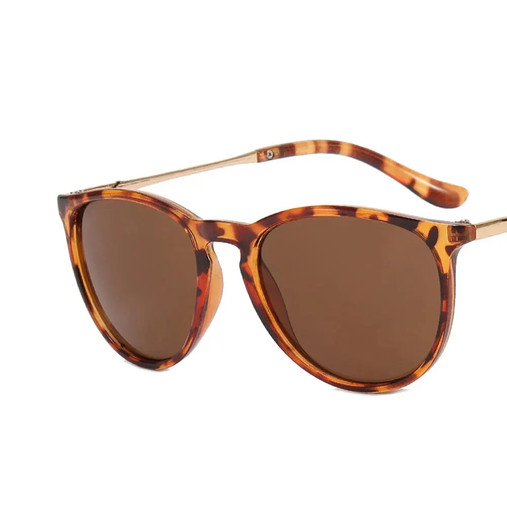 Trendy Sunglasses Fashion Women Sun Glasses Metal Round Cat Eye Eyewears Men Leisure Shopping Luxury Eyeglasses for Party Travel