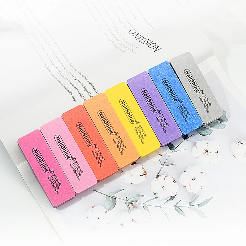 10/20Pcs Pack Square Form Mini Nail File Blocks Colorful Sponge Nail Polish Sanding Buffer Manicure Care Nail Art Tools Kits