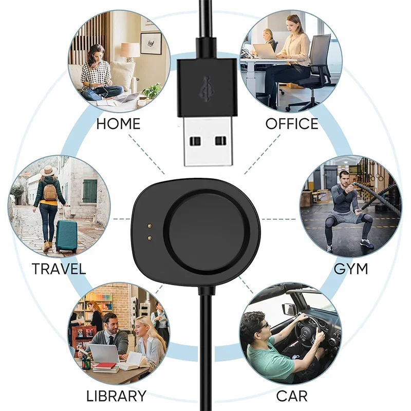 USB Charging Cable Magnetic Power Charging Cord For Amazfit T-Rex3/Amazfit Balance Charger Cable Fast Charging Station Adapter image 4