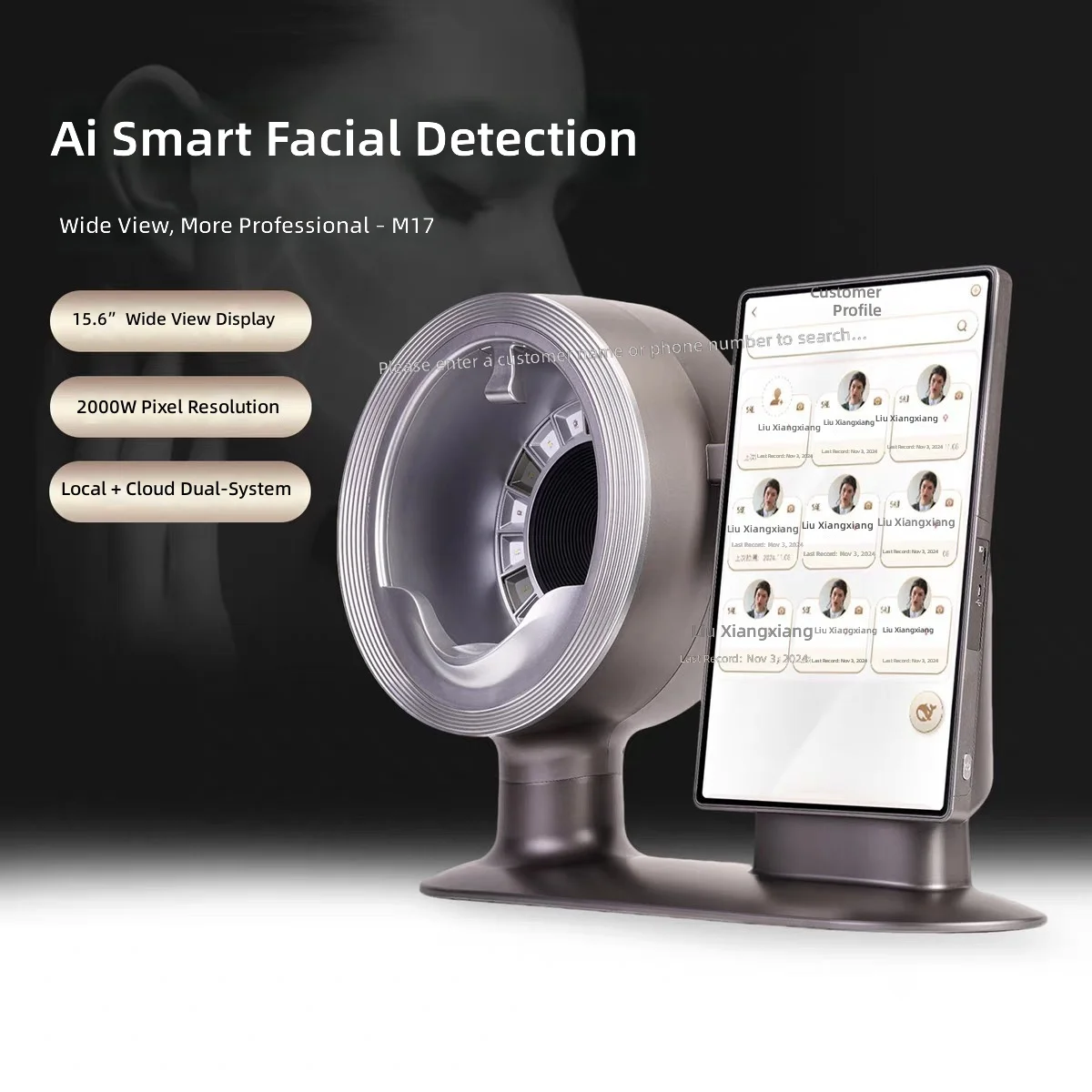 M17 Skin Analyzer with HD Facial Imaging, AI-Powered Skin Analysis, Professional Dermatology Device for Beauty Salons
