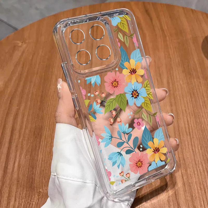 Ink Butterfly Case For Xiaomi Redmi Note 13 12 11 10 Pro 11S 13C Mi Poco X5 X6 F6 11 Lite 5G NE 13T 11T Pro Clear Soft Cover