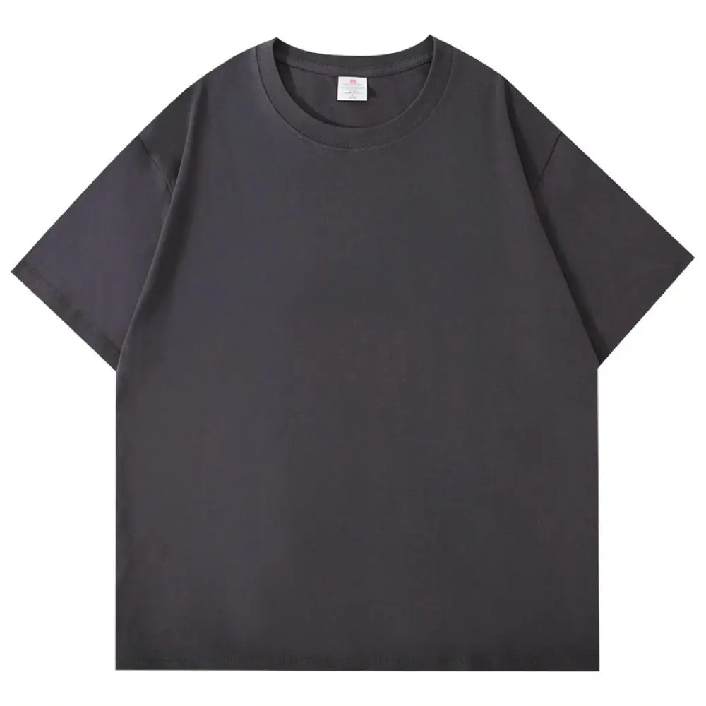 Premium Heavyweight Cotton T Shirt Mens Loose Fit Solid Color Short Sleeve Tee Durable Three Needle Stitching Casual Summer Top
