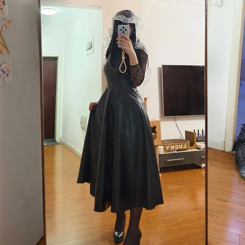 2025 Anime SAKAMOTO DAYS Osaragi Cosplay Costume Women Black PU Leather Dress Uniform Halloween Carnival Party Prop