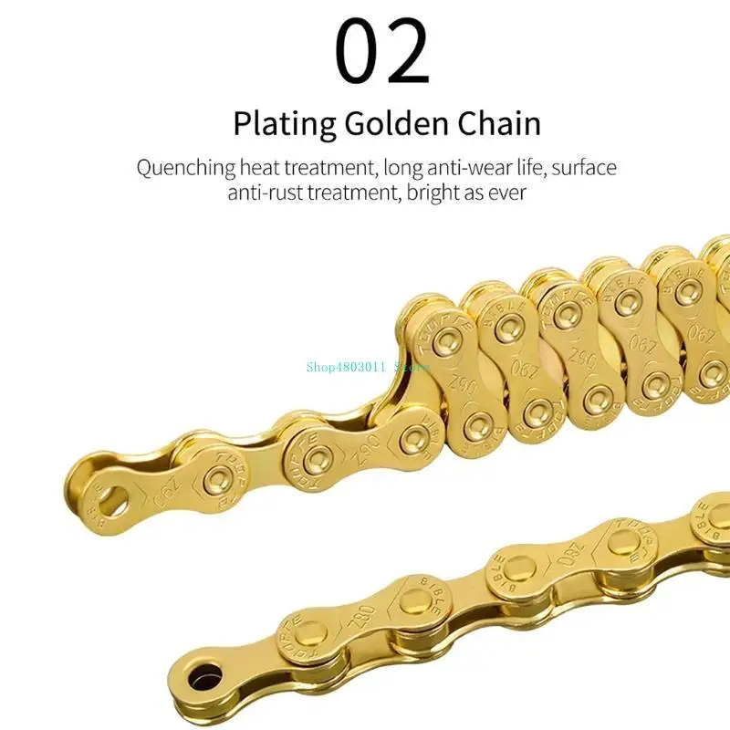 

T3LD 6/7/8s | 9 s | 10 s | 11s Chain,Gold Galvanized Chain MTB Road Bike Part