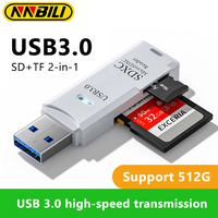 NNBILI 2 IN 1 Card Reader USB 3.0 2.0 Micro SD TF Card Memory Reader High Speed Multi-card Writer Flash Drive Laptop Accessories