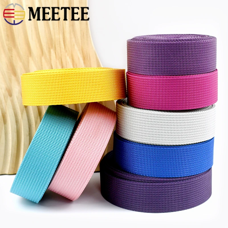 

Meetee 5M 20-50mm Nylon Webbing Tapes for Bag Backpack Belt Clothing Decorative Ribbon Strap Bias Binding DIY Sewing Accessory