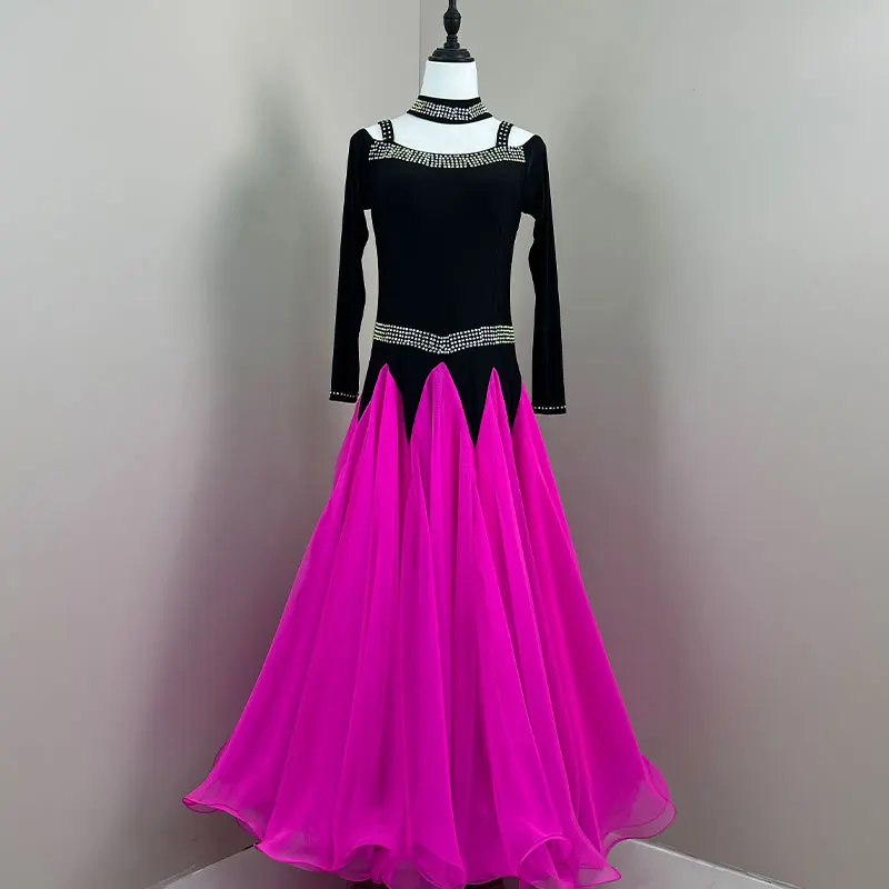 New Modern Dance Clothing Large Swing Performance Clothing Square Dance Stage Recommended Clothing Waltz Dress 099