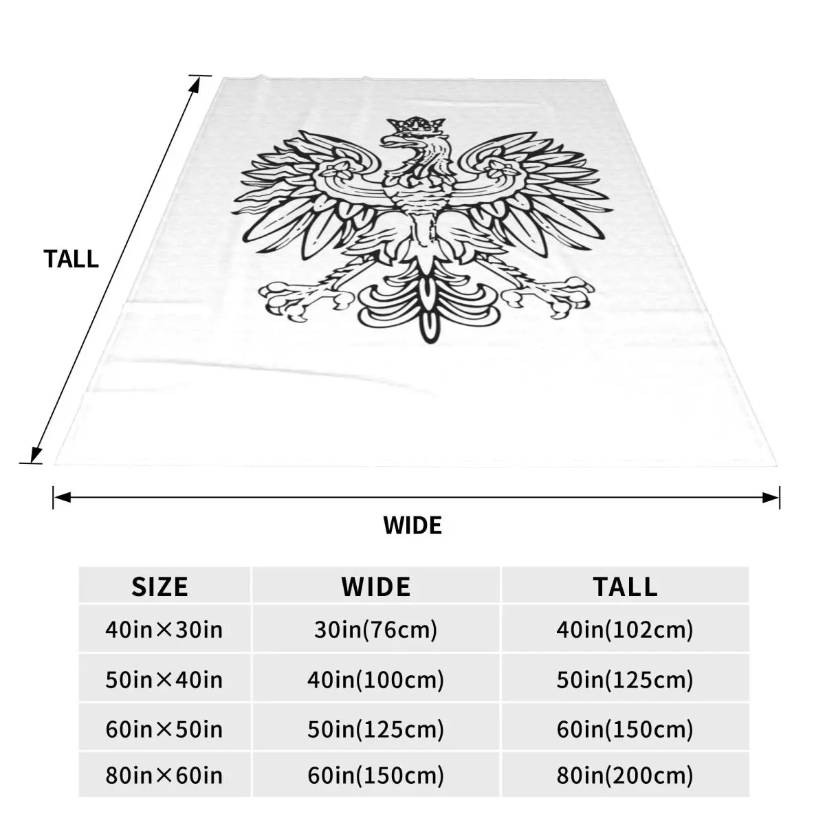 Polska Polish Eagle Blanket Soft Warm Flannel Throw Blanket Cover for Bed Travel Home Couch