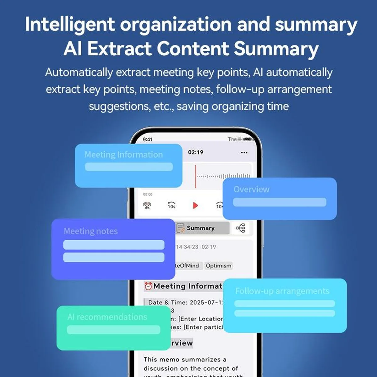 AI Recorder Large Language Model, Instant Meeting Minutes & Summary, Magnetic/Pin Wearable, 20 Hours Duration, Noise Suppression