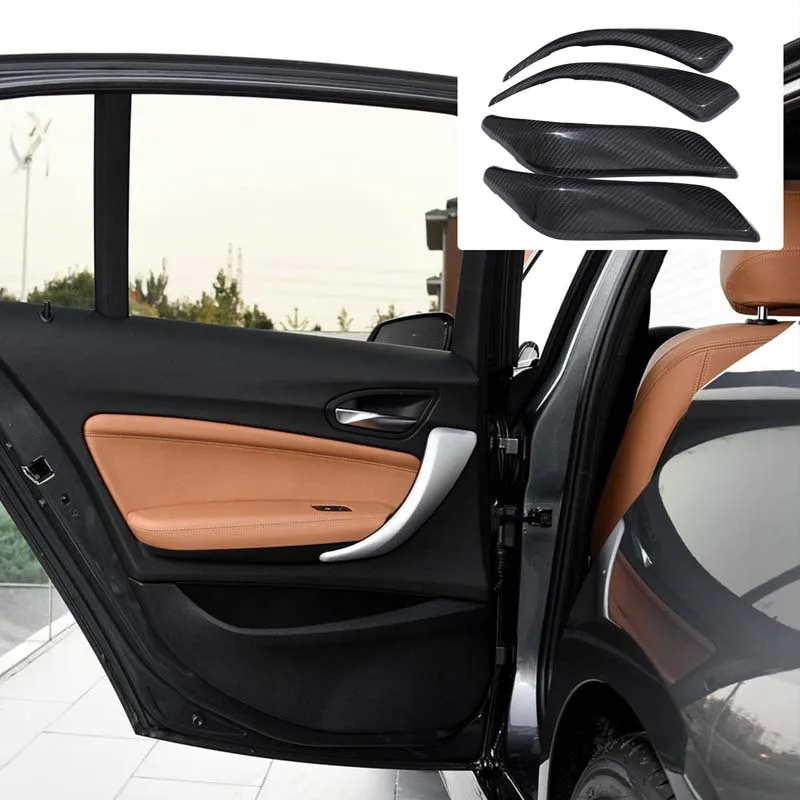 LHD RHD Real Carbon Fiber Inner Door Handle Cover Interior Sticker for BMW F21 F22 218i 220i 228i M235i 2012-18 Auto Accessories