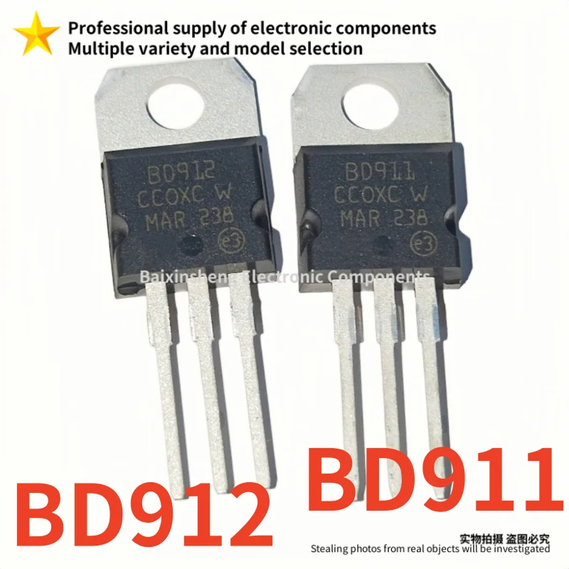 10PCS Brand new quality BD911 BD912 TO-220 15A/100V direct insertion transistor