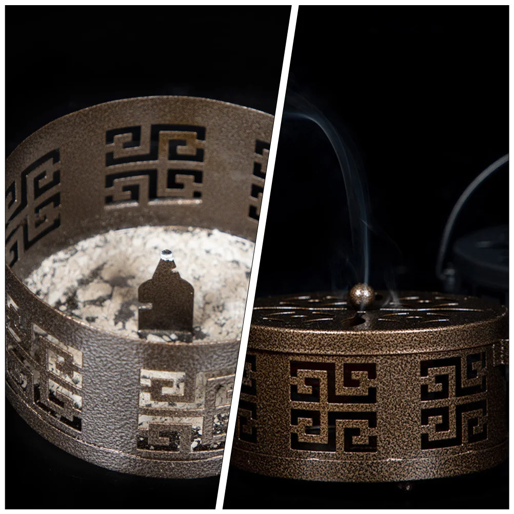 

Holder Metal Hollow Design Fireproof Burner For Indoor Outdoor Use Bracket Incense Tray Home