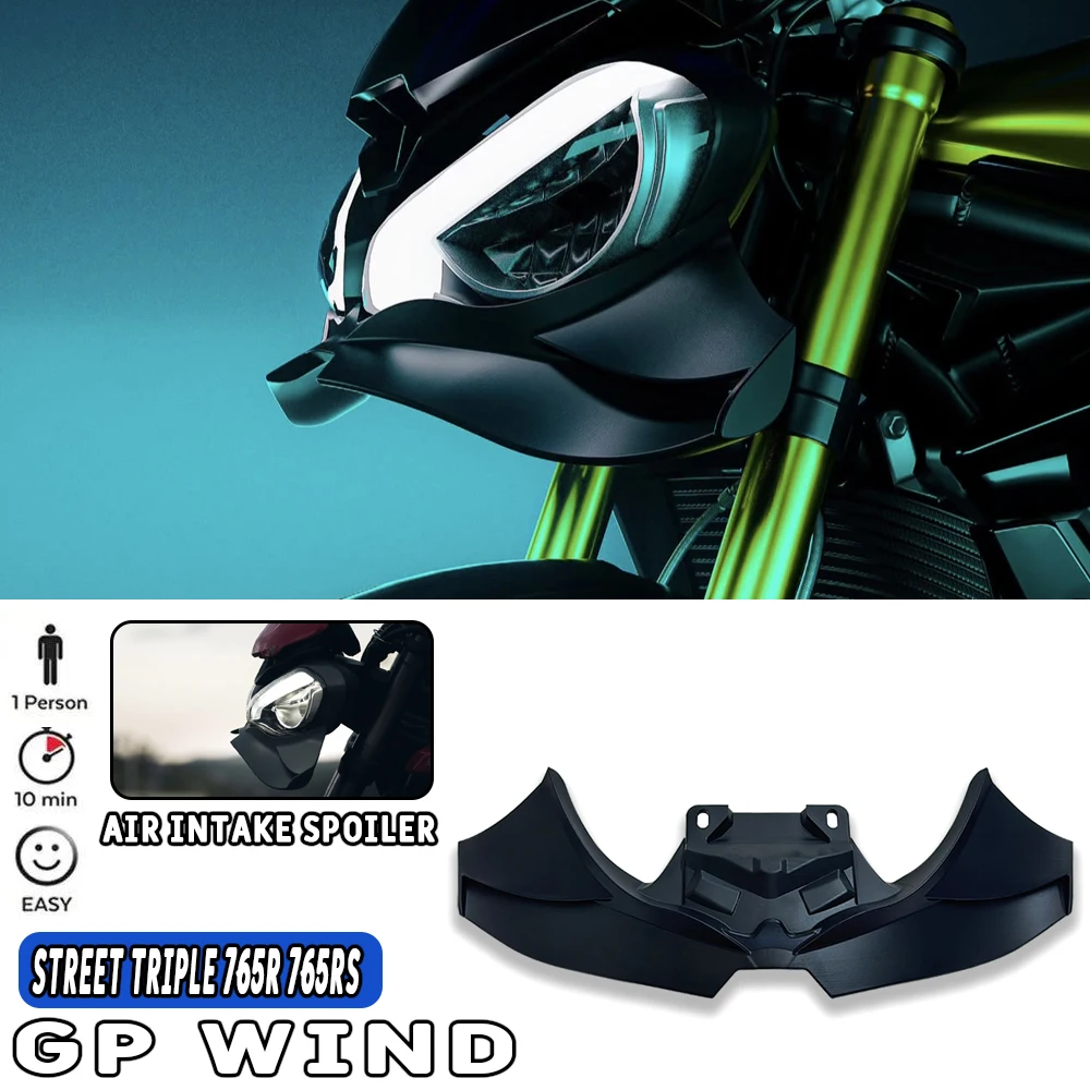 

For Triumph Street Triple 765 R RS 2020-2025 Front Spoiler Front Beak Spoiler Motorcycle Winglet Spoiler Downforce Deflector