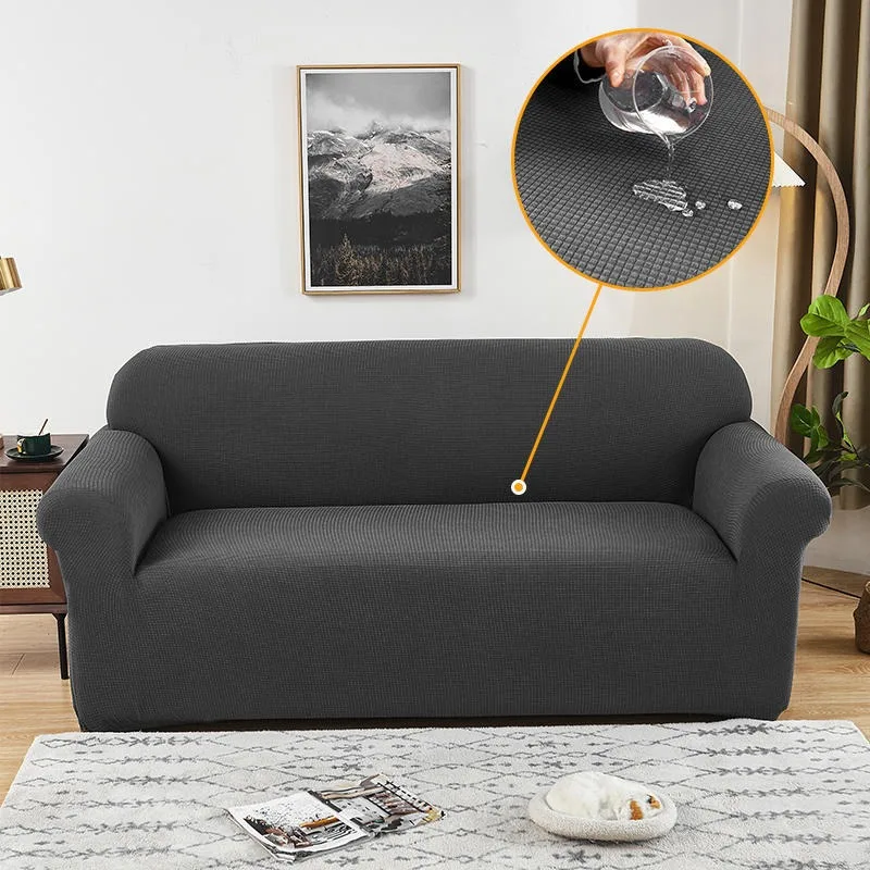 

Water-Resistant Solid Color Sofa Cover Single Double Elastic Full Wrap Dustproof Home Use Sofa Protector Full Cover Cloth