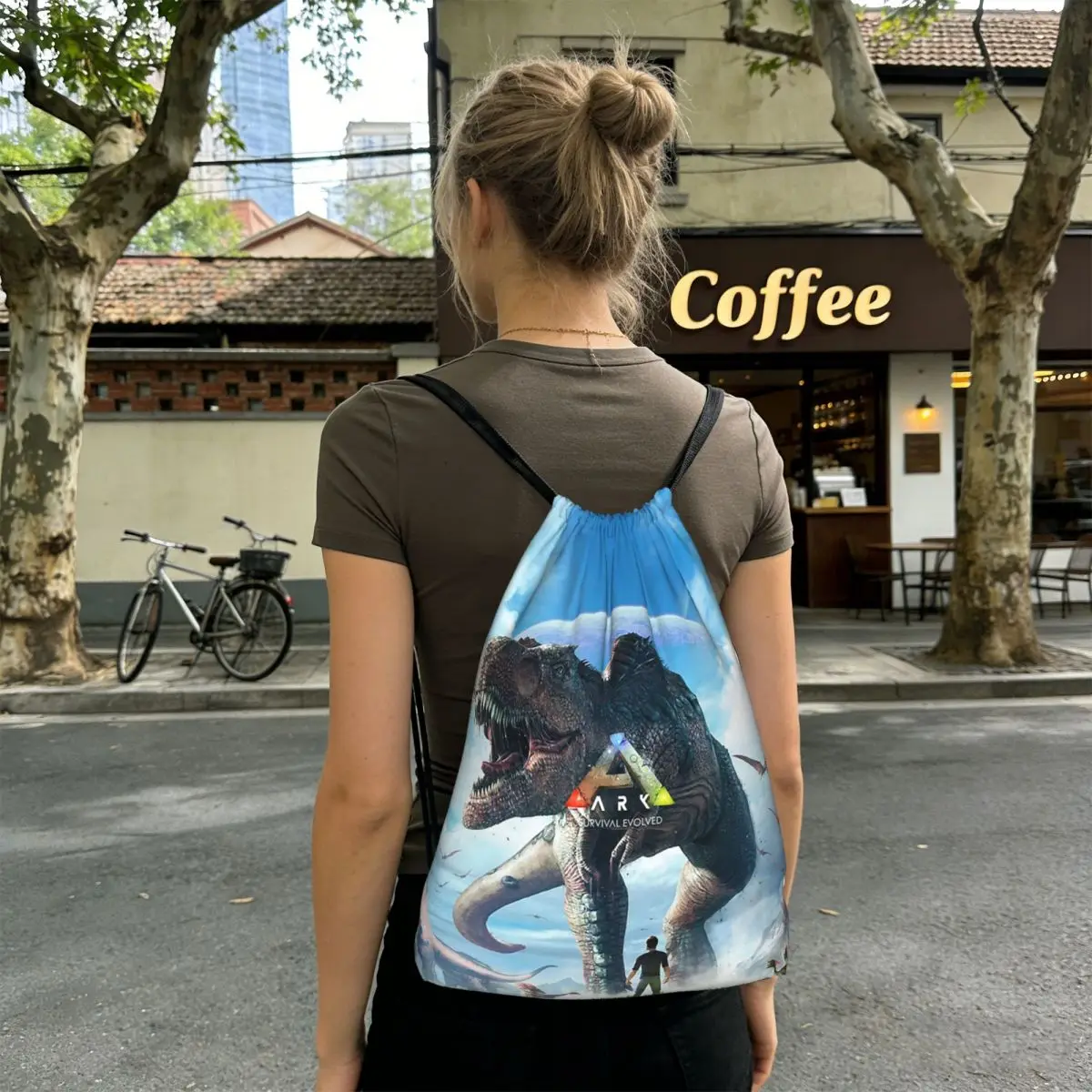 Idées cadeaux Ark Survival Evolved, sacs à dos décontractés avec cordon de serrage, sacs de sport, sacs à livres pour voyage et école