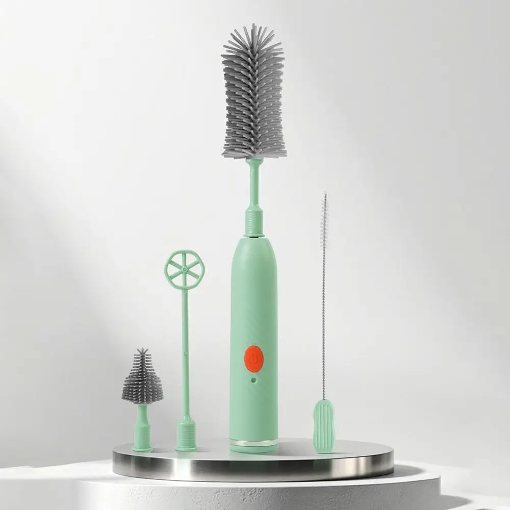 Detergente per cannuccia per biberon in silicone Spazzole flessibili Set di spazzole per pulizia impermeabili Spazzola per biberon con manico lungo Biberon