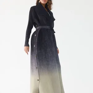 Miyake-Women's Cardigan Women's Saved, Downward gedreht, doppelte Brust, Knopf, Langarm, original Abaya-Designer, 2024 Designer-Kleidung 6 Hauptverkäufe mit Overlay - №1