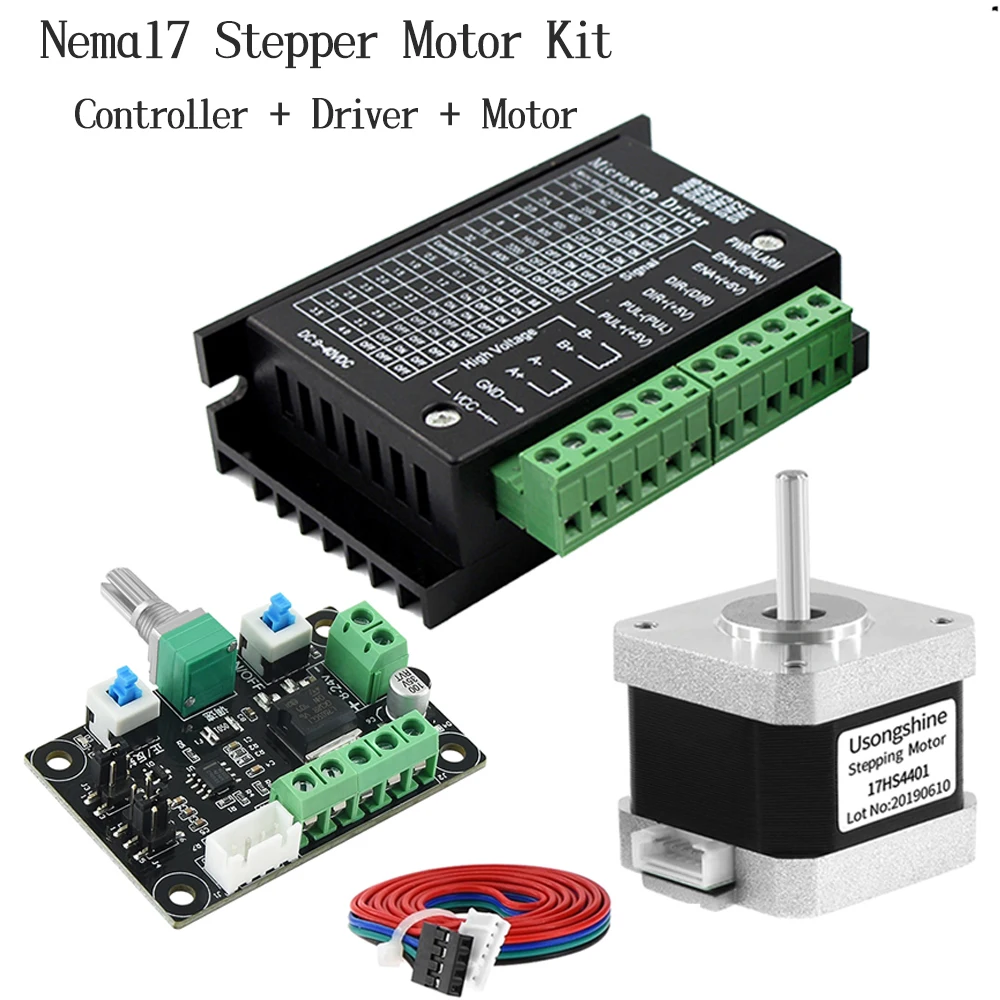 stepper motor drive control kit marcha atras velocidade ajustavel para cnc slider mks osc mais tb6600 4a mais 17hs4401 15a 42ncm nema17 01