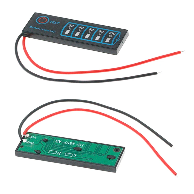1Pcs DC5V-30V Battery Level Indicator Lithium Battery Phosphate Lead-Acid Battery Capacity Display Tester Module Voltage Meter