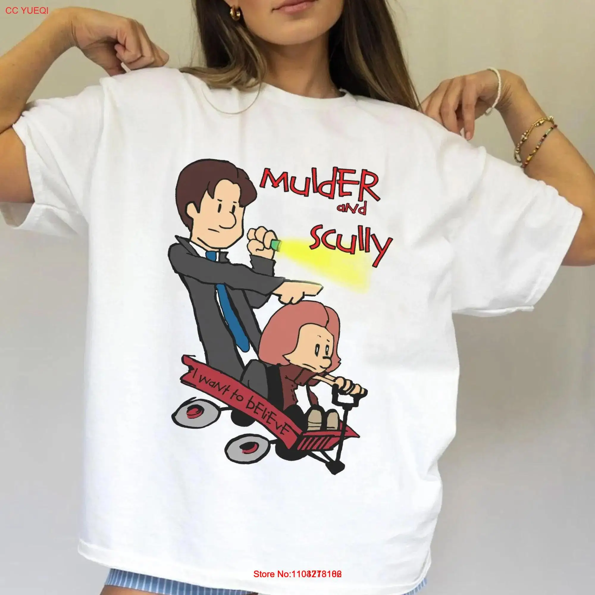 Mulder And Scully Funny T Shirt The X Files Movie Fan GifT long or short sleeves