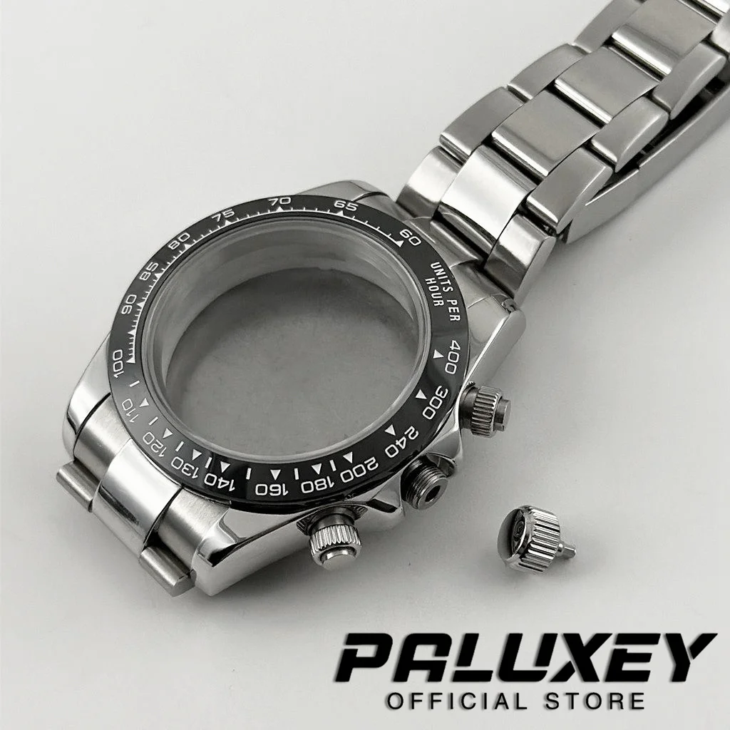 VK63 ساعة حافظة ساعة اكسسوارات الفولاذ المقاوم للصدأ الياقوت كريستال مقاوم للماء حافظة VK63A VK64 حركة دايتونا مع سوار