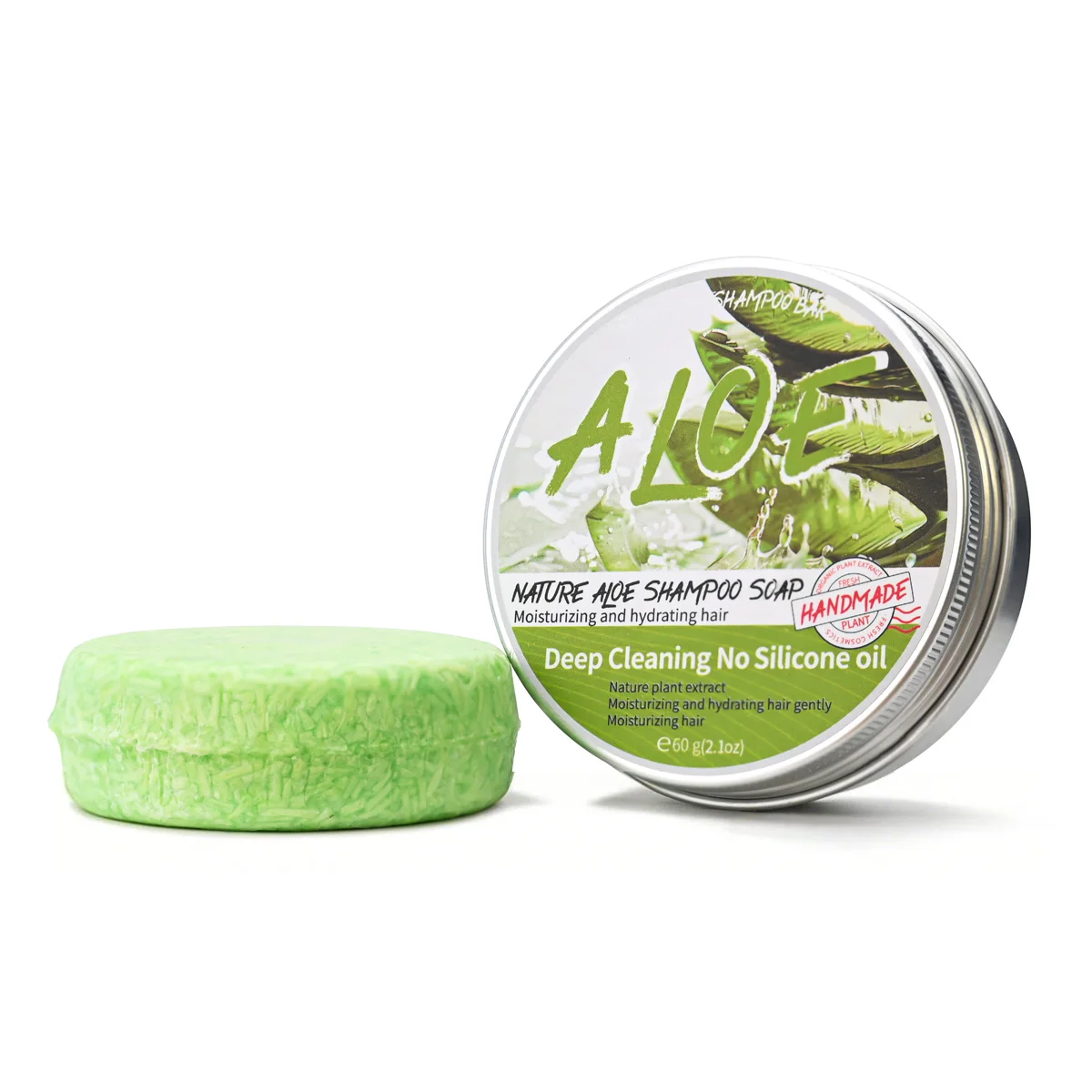 LH-60g Nature Plant  Aloe Solid Shampoo Refreshing Oil Control Shampoo Bar Extraction Dandruff Shampoo Lemon Soap