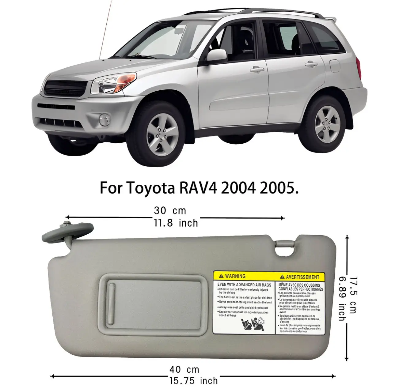 

Windshield Sunshade Front Left Driver Side Sun Visor For Toyota RAV4 2004-2005,Original Replacement OEM# 74320-42420-B0.