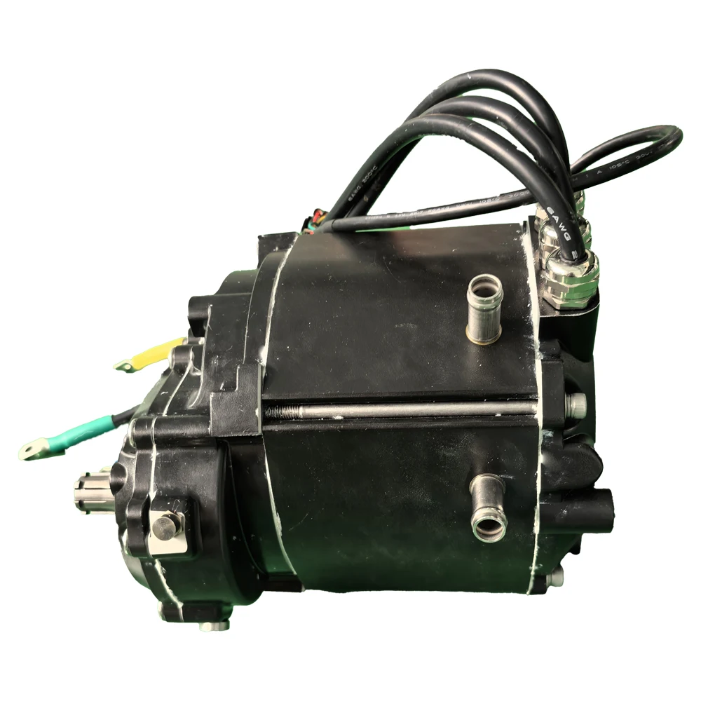 96V 35KW heavy duty water-cooled electric bicycle motor, reliable cooling for high torque motorcycle applications