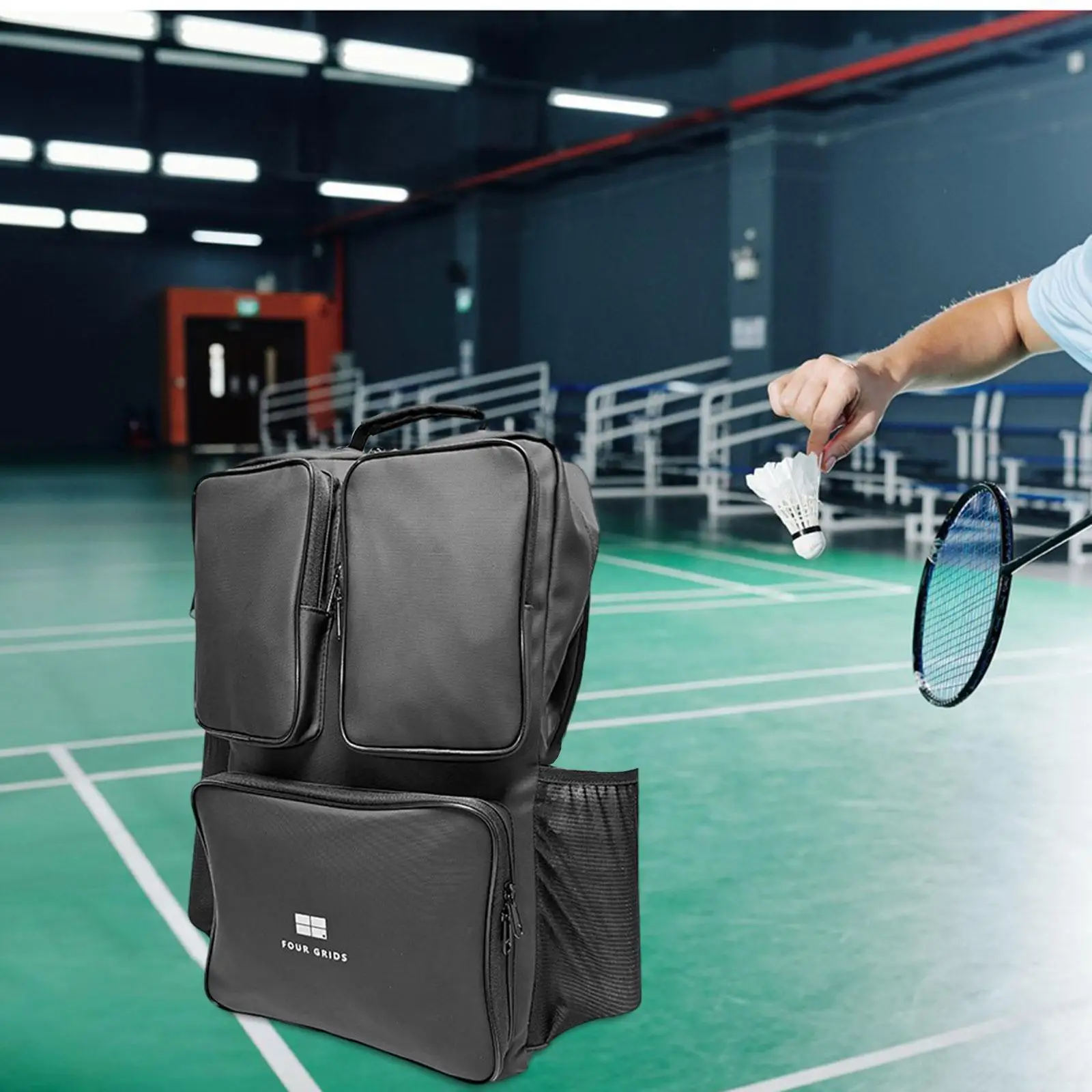 Badminton Bag for Adults Waterproof Multi Pockets Multifunctional Tennis Bag