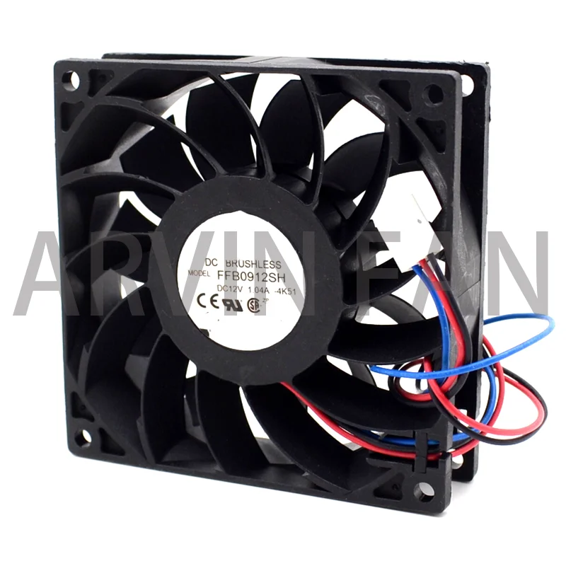 Ventilador de refrigeración FFB0912SH, 1 piezas, 92x92x25mm, 92mm, con conector, Motor Dual 9025, 12V, 1.04A