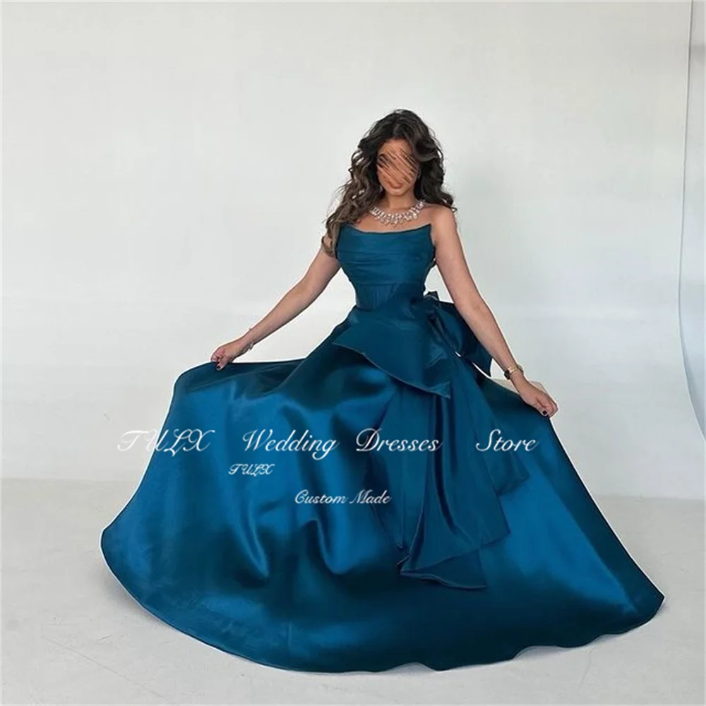 TULX Strapless A-Line Prom Dresses Large Bow 2025 Saudi Arabia Formal Occasion Evening Gown for Women Bespoke Occasion Dress