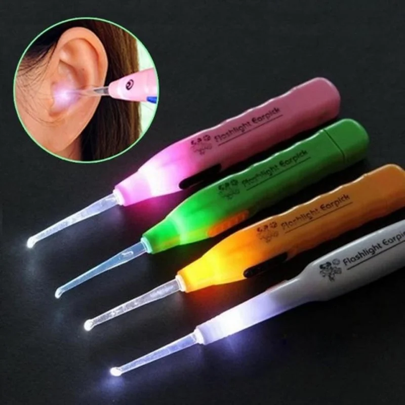 1pc FlashLight LED Earpick Dig Earwax Cleaner Earwax Remover Luminous Earpick Ear Cleaning Tools For Baby Adults Safety Ear Care