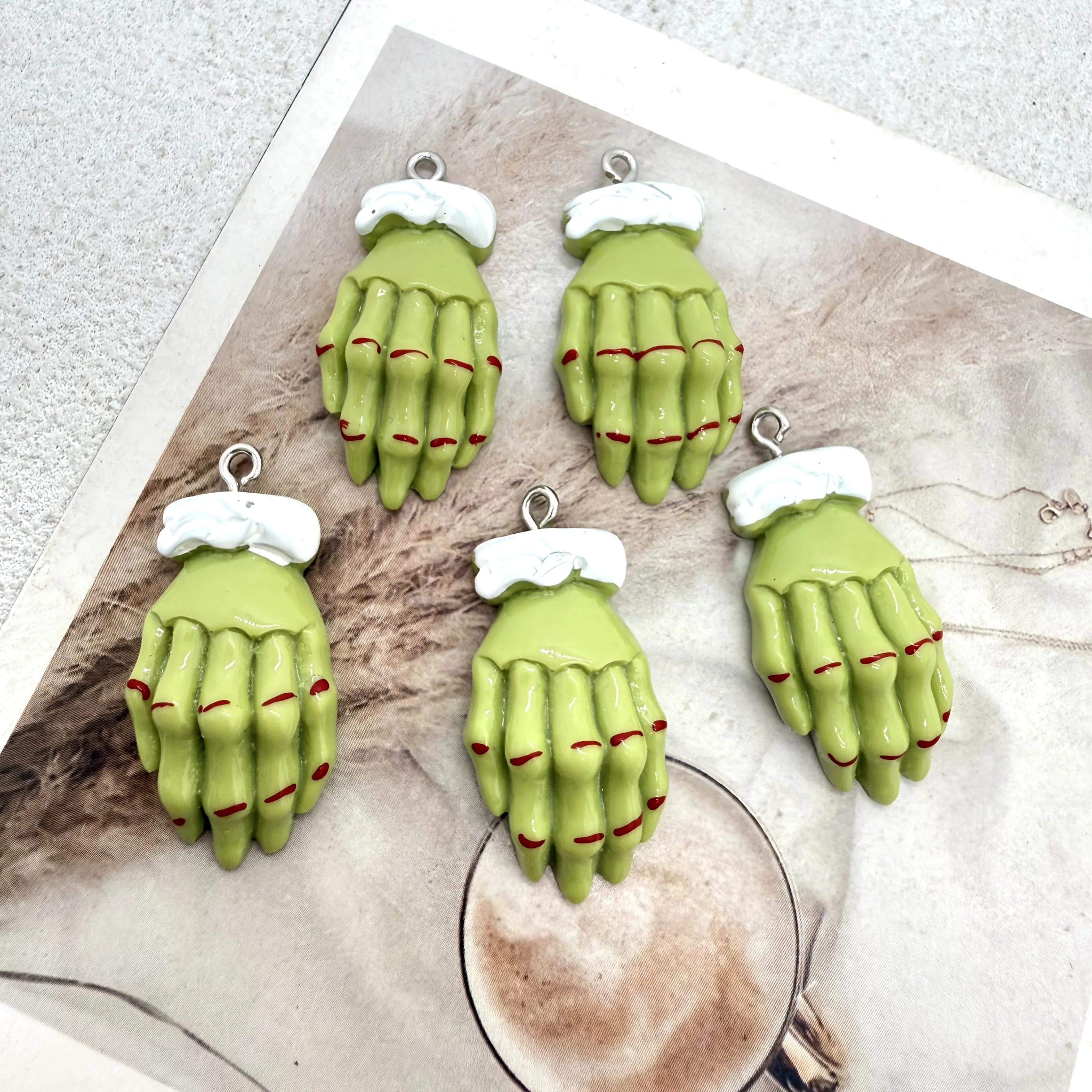 10/30/60Pcs Resin Green Demon  - Jewelry Making Event 评论和价格