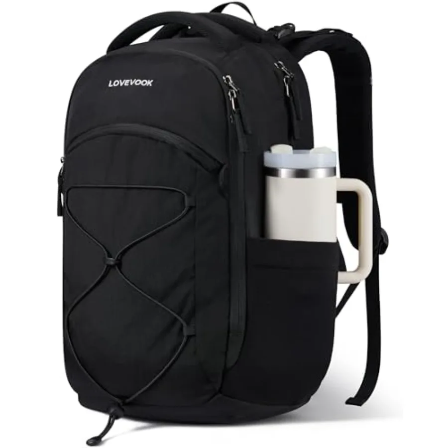 

Everyday Laptop Backpack for Women and Men With Giant Tumbler Holder Classic Travel Work College Teacher Carry on Backpack Purs