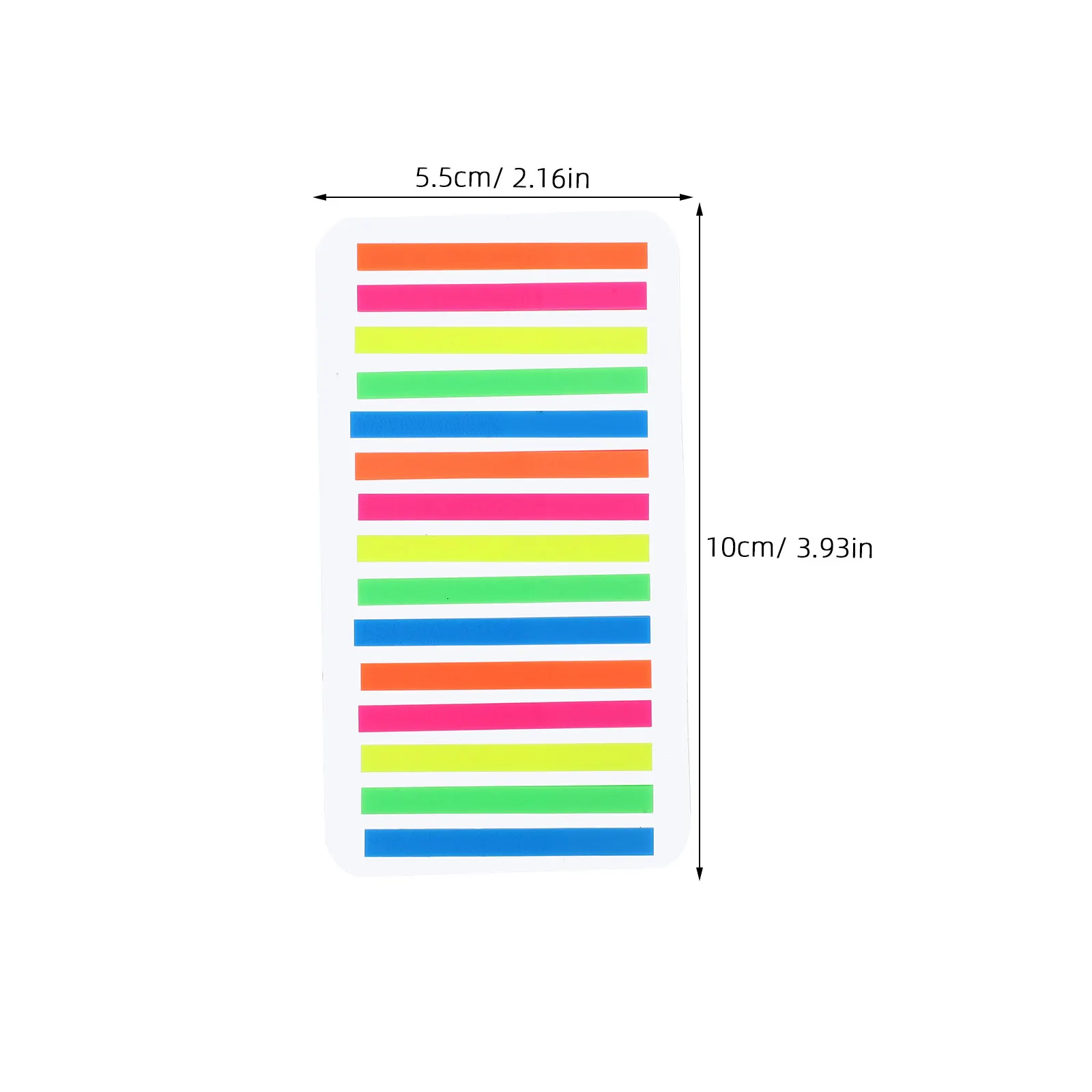 5Pcs Transparent Self-Adhesive Sticky Notepads Ultrathin Fine Tabs Fluorescent Highlight Strips for Text Marking