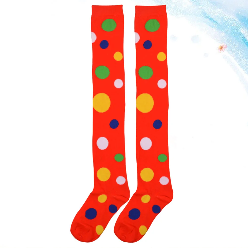 Women's Hold-up Stockings Clown Cosplay Performance Dance Socks Dot Over The Knee