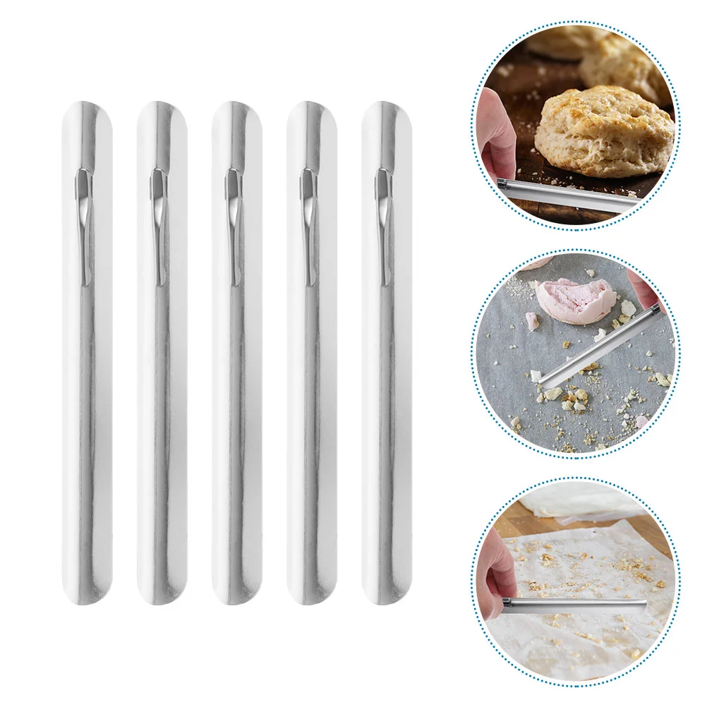 5 Pcs Whisk Broom Bread Crumb Scraper Sweeper Cleaner Portable Restaurant Cabinet Silver Food Countertop