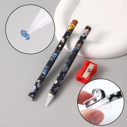 Nail Art Dotting Wax Pencil Set with Pencil Sharpener Stick Rhinestone Crystal Picker Professional Manicure Accessories Supplies
