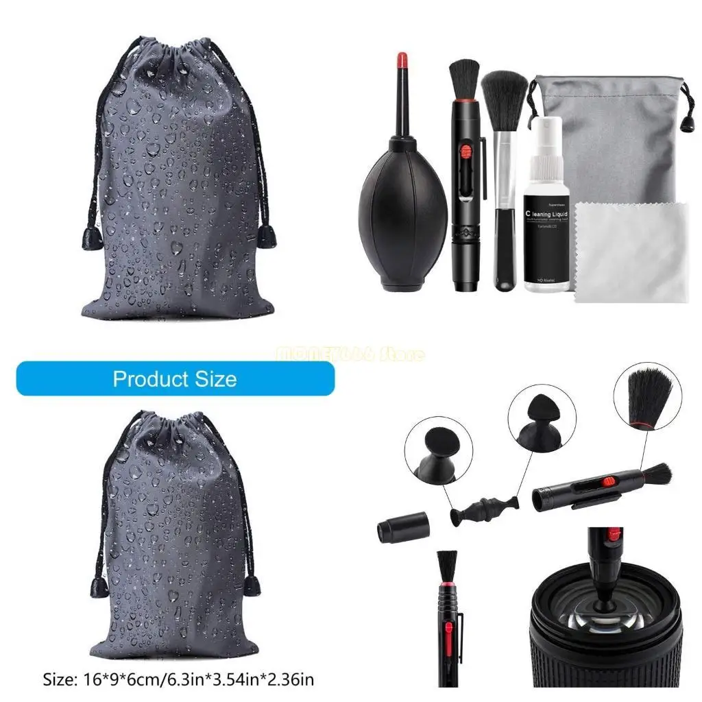 F62c 6 in 1カメラクリーニングキットプロフェッショナルDSLRレンズクリーニングツール画面に設定されています