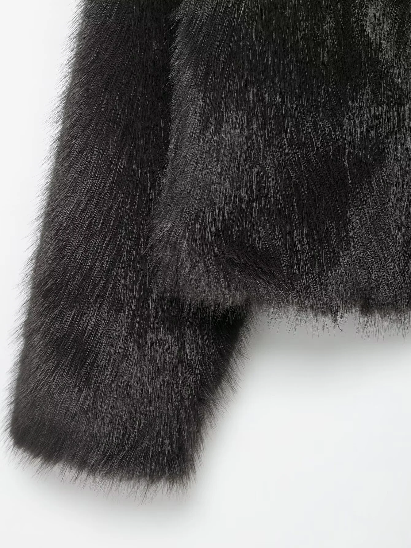 Grauer Stehkragen für Damen im Herbst und Winter, kurzer pelziger, dicker, umweltfreundlicher Pelzmantel, vielseitige kurze Jacke