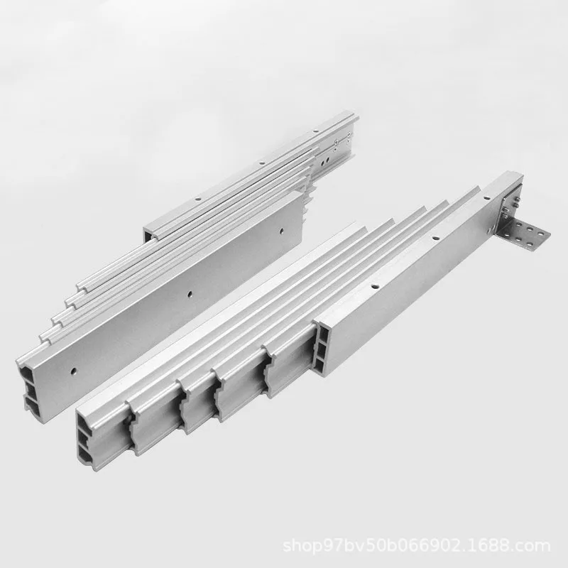 

Hidden cabinet multi-section aluminum alloy flat push book dining table bar counter telescopic guide rail folding ball slide