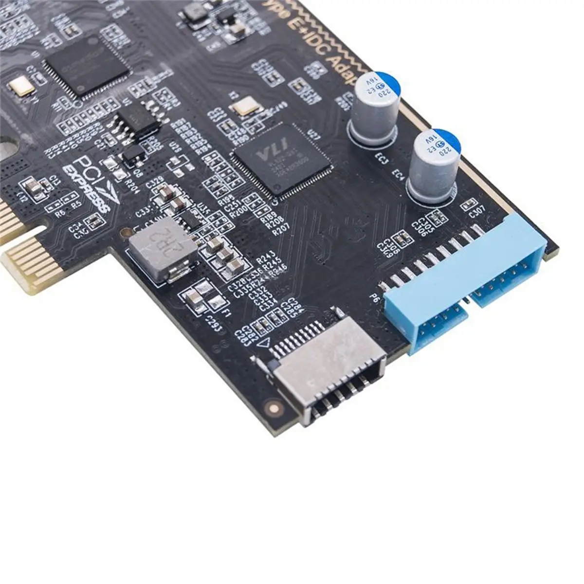 N86R PCI-E to Type-C Adapter Card PCI-E to Type-Cx2+Type-E+19PIN Expansion Card 5Gbps USB3.2 GEN1 for Win7/8/10/11