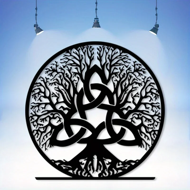 Celtic Knot Iron Wall Art Rustproof Metal Decor Vintage Cultural Hanging Ornament for Indoor Outdoor Home Garden Fence