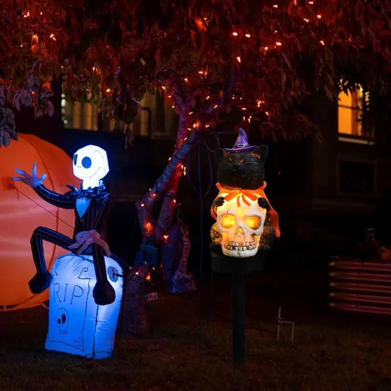 

Halloween Lights Outdoor Solar Waterproof Stake Lamp Skull Garden Lights LED Halloween Decor Decorative Festive Lighting For