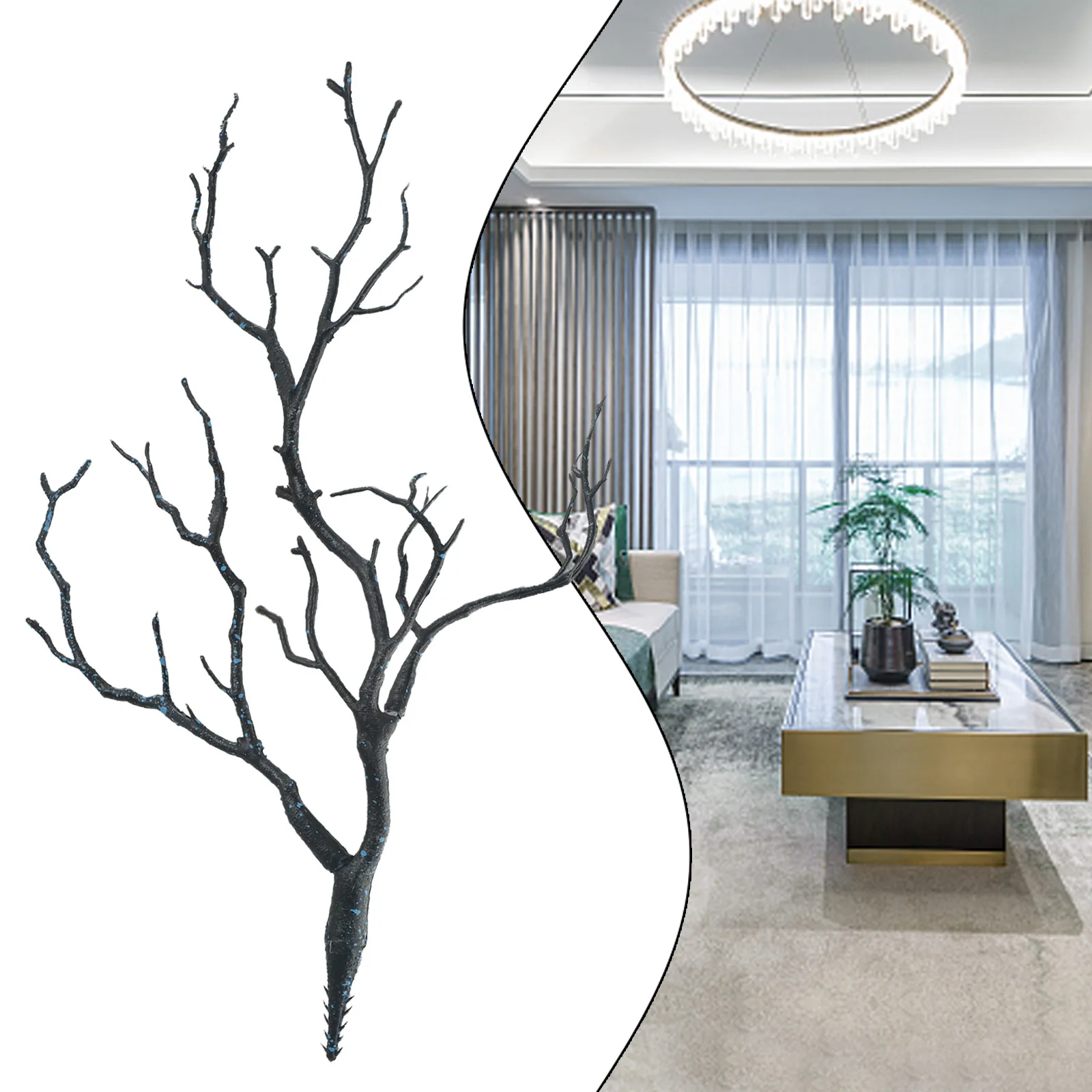 Plastic Simulation Tree Branch Art Decoration Home Leaf Plant Branch Simulation Tree 35cm Durable High quality 2019